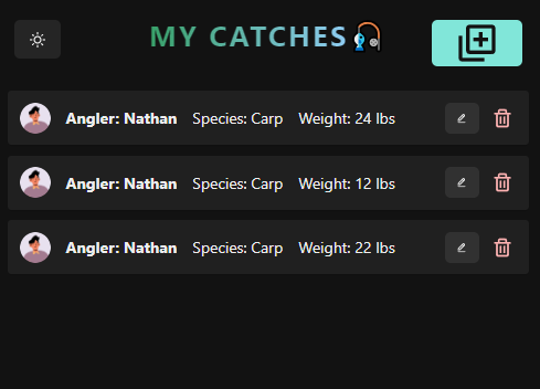 Catch Logger app front